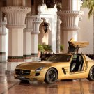 Mercedes Benz SLS AMG Desert Gold 2010 Car Poster Print on 10 mil Archival Satin Paper 16" x 12"