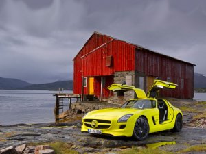 Mercedes-Benz SLS AMG E-Cell Concept Car Poster Print on 10 mil Archival Satin Paper 20" x 15'