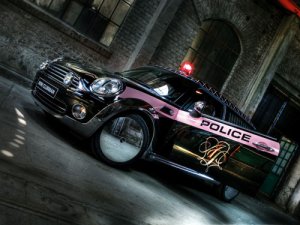 Mini Cooper ClubMan Life Ball Police Car Poster Print on 10 mil Archival Satin Paper 16" x 12"