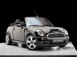 Mini Cooper Wears Bisazza Dama Concept Car Poster Print on 10 mil Archival Satin Paper 16" x 12"