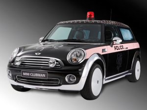 Mini Cooper ClubMan Life Ball Police Car Poster Print on 10 mil Archival Satin Paper 20" x 15"