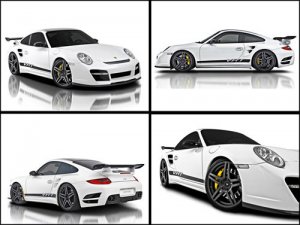Vorsteiner Porsche 911 Turbo V-RT Montage Car Poster Print on 10 mil Archival Satin Paper 16" x 12"