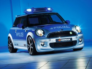 AC Schnitzer Police MINI E R56 Car Poster Print on 10 mil Archival Satin Paper 16" x 12"