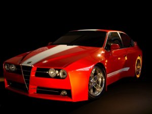 Racer X Design Alfa-Romeo GTV Evoluzione Concept Archival Canvas Car Print (Rolled) 16" x 12"