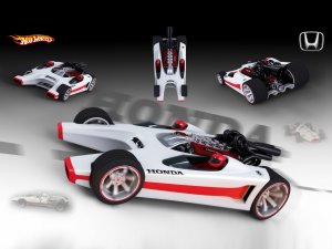 Honda Hot Wheels Racer Car Poster Print on 10 mil Archival Satin Paper 16" x 12"