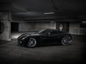 Ferrari 599 GTB Fiorano Comte Noir Car Poster Print on 10 mil Archival Satin Paper 26" x 16"