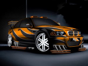 BMW Tuned Custom Car Poster Print on 10 mil Archival Satin Paper 16" x 12"