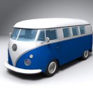 Volkswagen Bus Combi Car Poster Print on 10 mil Archival Satin Paper 16" x 12"