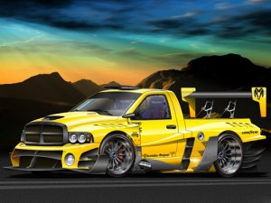 Dodge RAM SRT Evo Custom Truck Poster Print on 10 mil Archival Satin Paper 20" x 15"
