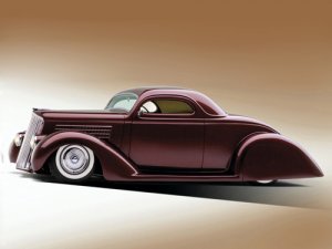 Ford (1935) Custom Car Poster Print on 10 mil Archival Satin Paper 16" x 12"