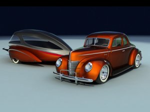 Ford Caravan (1940) Custom Car Poster Print on 10 mil Archival Satin Paper 16" x 12"