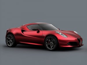 Alfa Romeo 4C Concept Car Poster Print on 10 mil Archival Satin Paper 16" x 12"