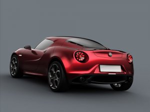 Alfa Romeo 4C Concept Car Poster Print on 10 mil Archival Satin Paper 20" x 15"