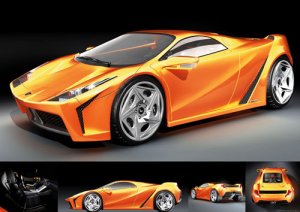 Ferruccio Concept Car Poster Print on 10 mil Archival Satin Paper 30" x 22"