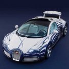 Bugatti Veyron Grand Sport L'Or Blanc Car Poster Print on 10 mil Archival Satin Paper 16" x 12"