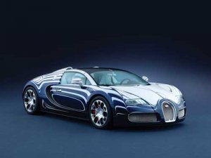 Bugatti  Veyron Grand Sport L'Or Blanc Car Poster Print on 10 mil Archival Satin Paper 24" x 18"