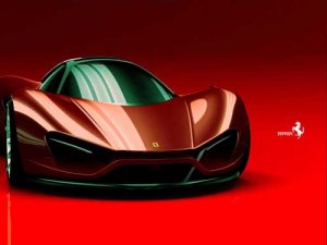 Ferrari XEZRI Project Concept Car Poster Print on 10 mil Archival Satin Paper 16" x 12"