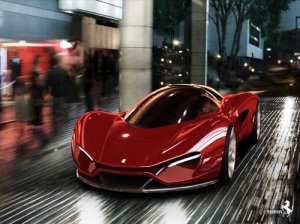 Ferrari XEZRI Project Concept Car Poster Print on 10 mil Archival Satin Paper 20" x 15"