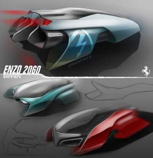 Ferrari Enzo 2060 Concept Car Poster Print on 10 mil Archival Satin Paper 20" x 20"