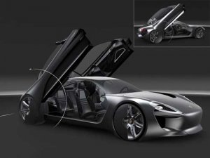 Porsche 929 Designer Concept Car Poster Print on 10 mil Archival Satin Paper 16" x 12"
