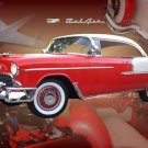 Chevrolet Bel Air Hardtop (1955) Custom Car Poster Print on 10 mil Archival Satin Paper 24" x 16"