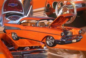 Chevrolet Hardtop (1957) Custom Car Poster Print on 10 mil Archival Satin Paper 24" x 16"