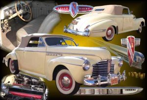 Buick Convertible Collage (1941) Custom Car Poster Print on 10 mil Archival Satin Paper 30" x 20"