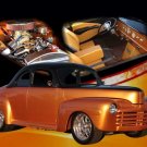 Ford Gold Coupe (1948) Custom Car Poster Print on 10 mil Archival Satin Paper 24" x 18"