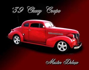 Chevrolet Coupe Master Deluxe (1939) Car Poster Print on 10 mil Archival Satin Paper 36" x 24"