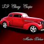 Chevrolet Coupe Master Deluxe (1939) Car Poster Print on 10 mil Archival Satin Paper 36" x 24"