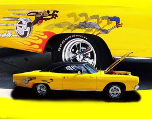 Plymouth Road Runner Car Poster Print on 10 mil Archival Satin Paper 24" x 18"
