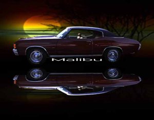 Chevrolet Chevelle Malibu (1973) Car Poster Print on 10 mil Archival Satin Paper 16" x 12"