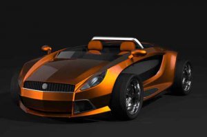 Dartz Jo-MoJo (2012) Orange Car Poster Print on 10 mil Archival Satin Paper 20" x 15"