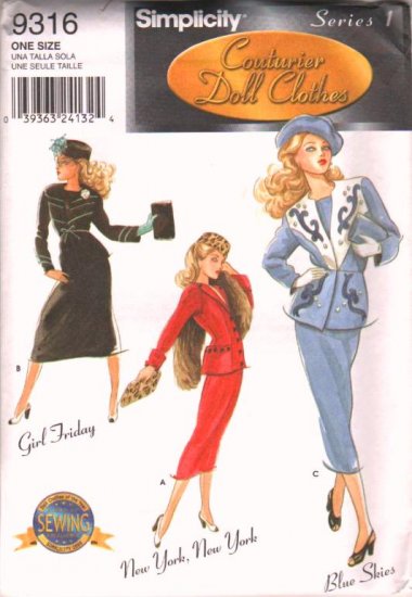 Gene Fashion Doll 15 1/2" Daytime 50's Fashions Series 1 Couturier Sewing Pattern NEW