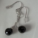 Zirconia bead #322 in sterling silver earrings