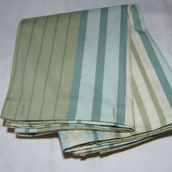 Fieldcrest Luxury COOL STRIPE Blue Green Fabric Shower Curtain Target