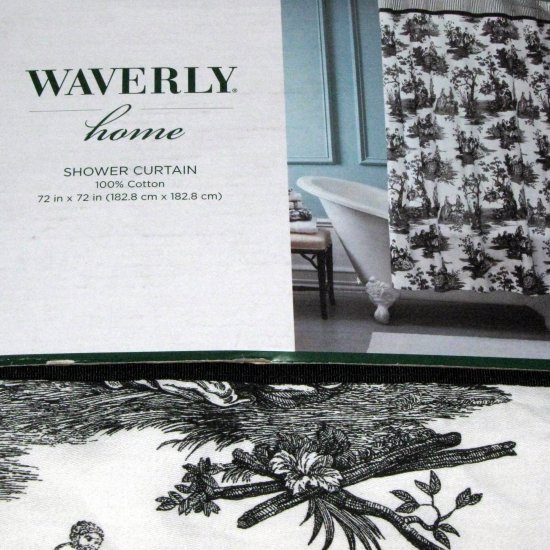 Waverly Home TOILE Black White Fabric Shower Curtain Target