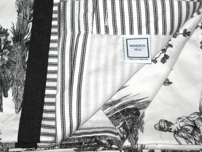 Waverly Home TOILE Black White Fabric Shower Curtain Target