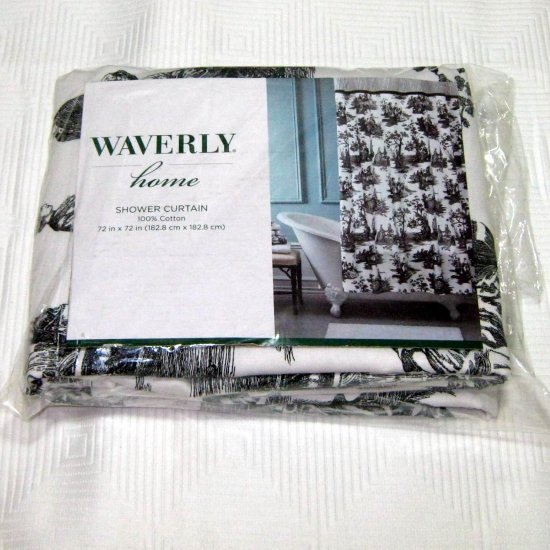 Waverly Home TOILE Black White Fabric Shower Curtain Target
