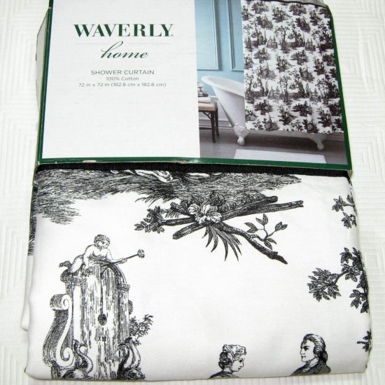 Waverly Home TOILE Black White Fabric Shower Curtain Target