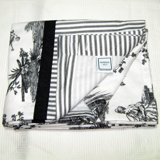 Waverly Home TOILE Black White Fabric Shower Curtain Target