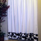 FLORAL ECLIPSE Black White Rod Pocket Curtain Panels by 100% Pure by Custom Comfort