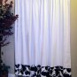 FLORAL ECLIPSE Black White Rod Pocket Curtain Panels by 100% Pure by Custom Comfort