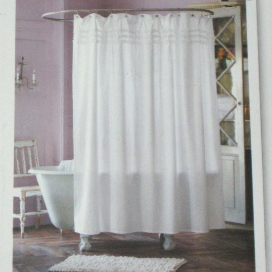 Simply Shabby Chic WHITE RUFFLED Shower Curtain Target