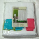 Target Home Pique White Multicolor Tab Top Fabric Shower Curtain