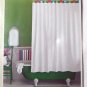 Target Home Pique White Multicolor Tab Top Fabric Shower Curtain