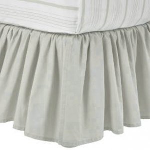 Simply Shabby Chic FULL SIZE Grey Linen Gray RUFFLED Bedskirt