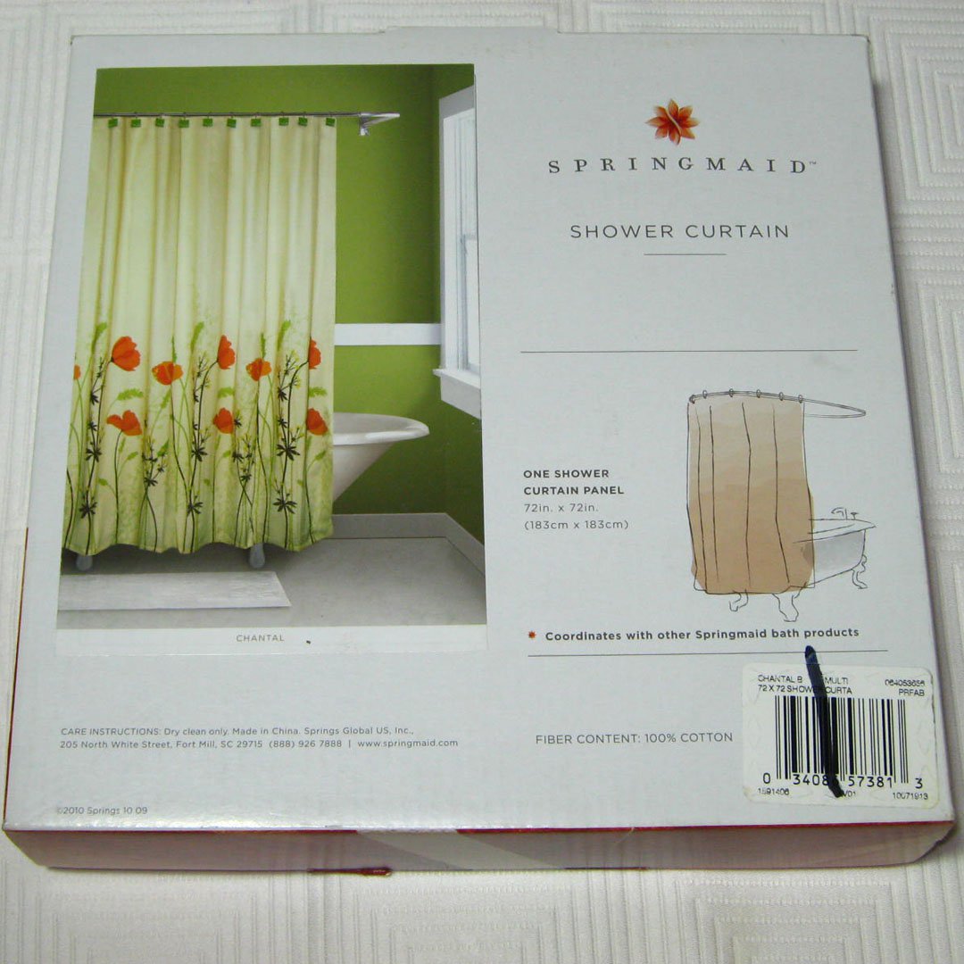 Springmaid CHANTAL Orange Green Brown Fabric Shower Curtain Target