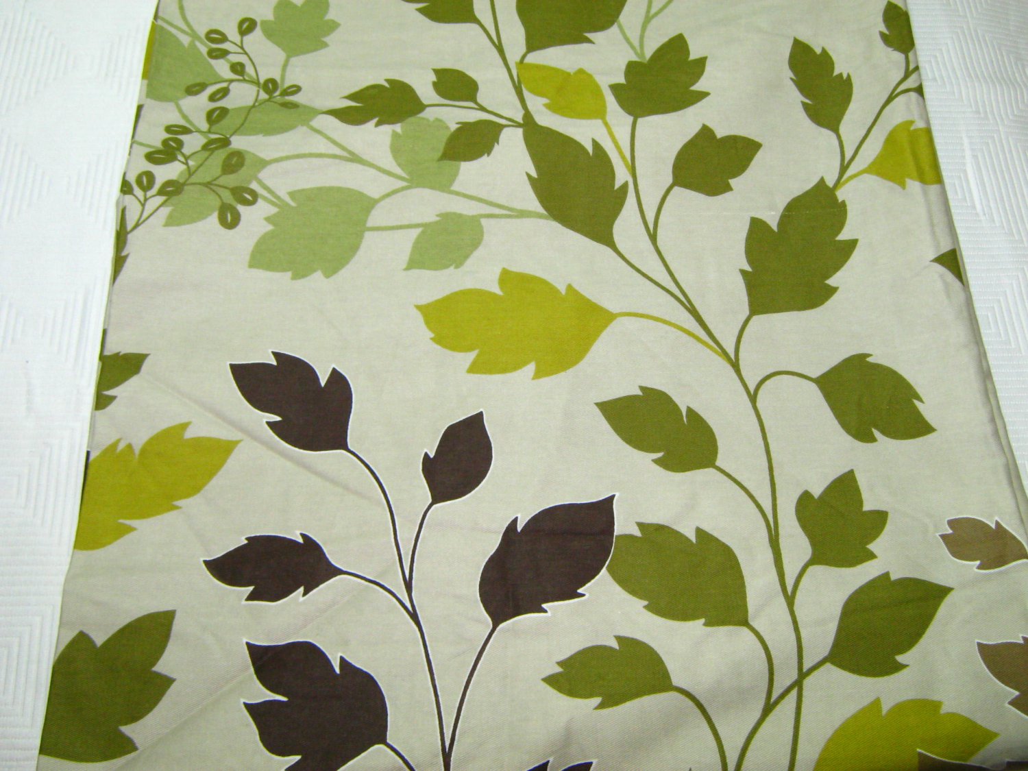 Kohl's Sonoma MARIPOSA LEAF Green Brown Fabric Shower Curtain