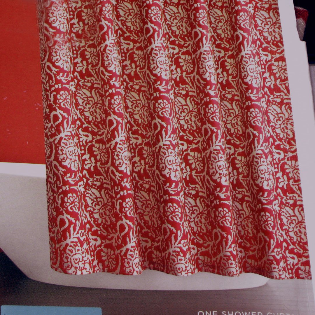 Target Home RED JACOBEAN FLORAL Fabric Shower Curtain